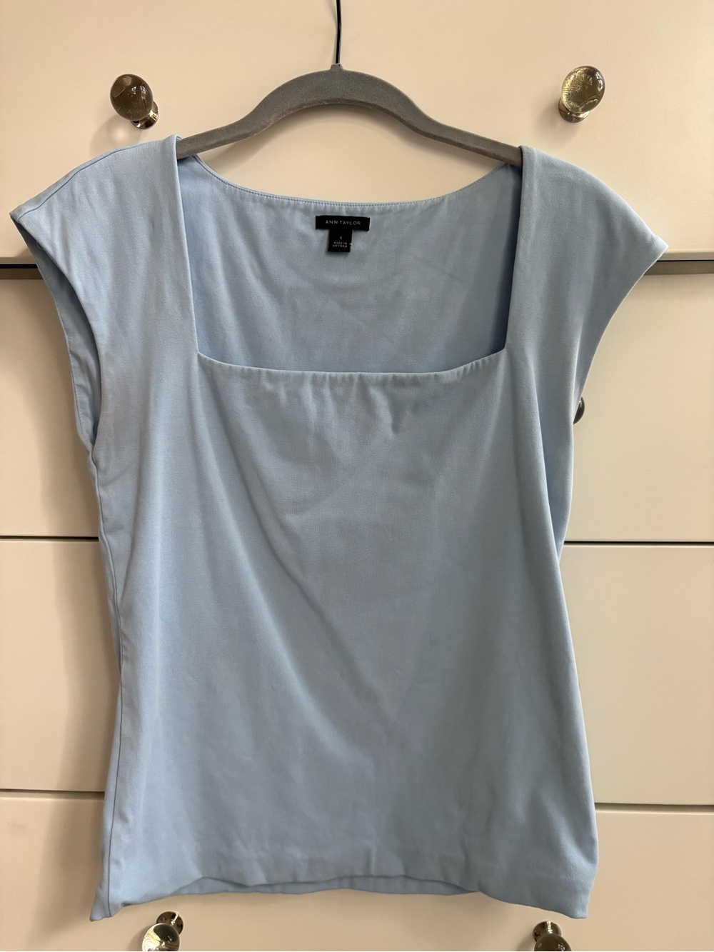 Ann Taylor Light Blue Square Neck Tank